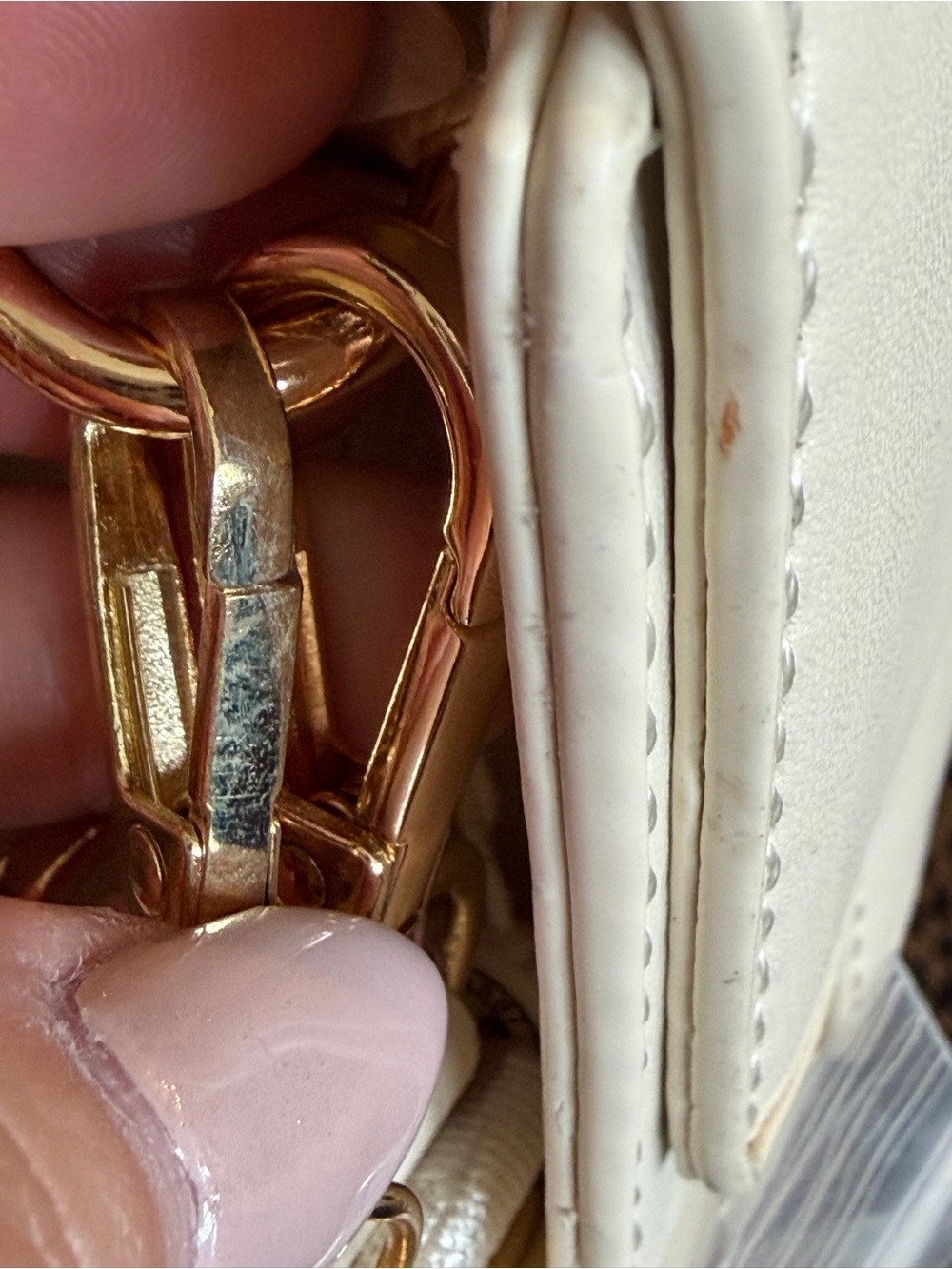 NWT Valentino Orlandi Cream Satchel with Gold Hardware Top Handle Vegan Leather - Picture 13 of 16